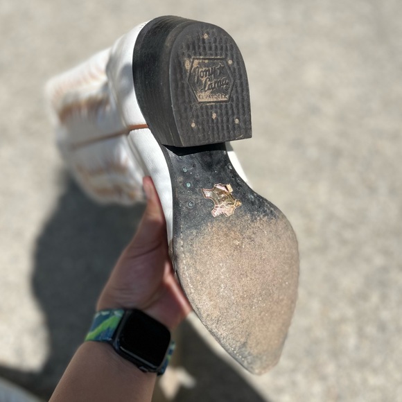 Tony Lama Brown & Cream Western Boots Size 7.5 - Picture 4 of 4